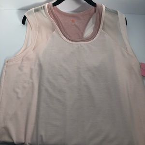 Tangerine brand small 2 layer blush pink tank top